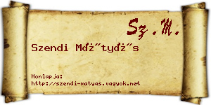 Szendi Mátyás névjegykártya
